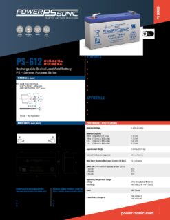 Loodaccu PowerSonic PS-612, 6v 1,2 Ah - Afbeelding 3